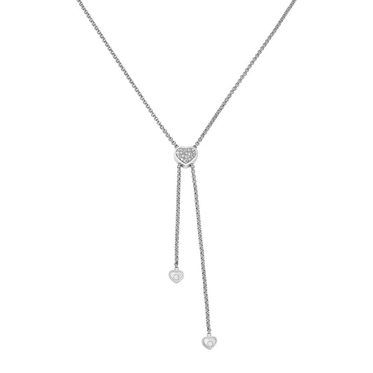 Chopard Happy Hearts necklace in 18k ethical white gold with moving diamonds