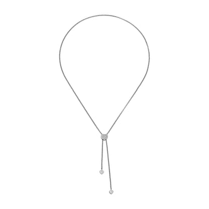 Chopard Happy Hearts necklace in 18k ethical white gold with moving diamonds view 3