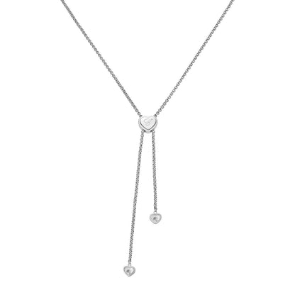 Chopard Happy Hearts necklace in 18k ethical white gold with moving diamonds view 4