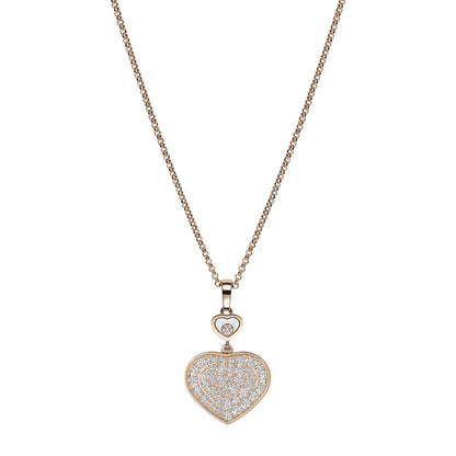 Chopard Happy Hearts pendant in 18k ethical rose gold with moving diamonds