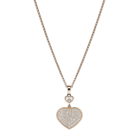 Chopard Happy Hearts pendant in 18k ethical rose gold with moving diamonds