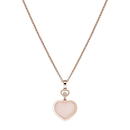 Chopard Happy Hearts pendant in 18k ethical rose gold with moving diamonds and opals