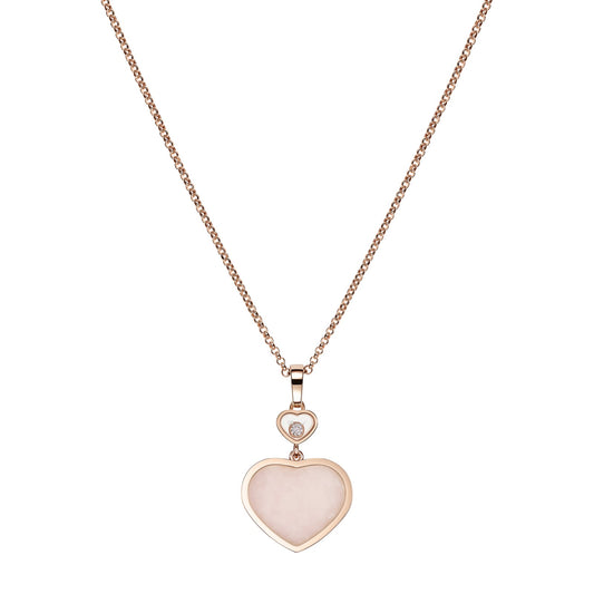 Chopard Happy Hearts pendant in 18k ethical rose gold with moving diamonds and opals