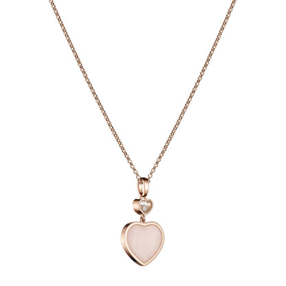 Chopard Happy Hearts pendant in 18k ethical rose gold with moving diamonds and opals, view 2
