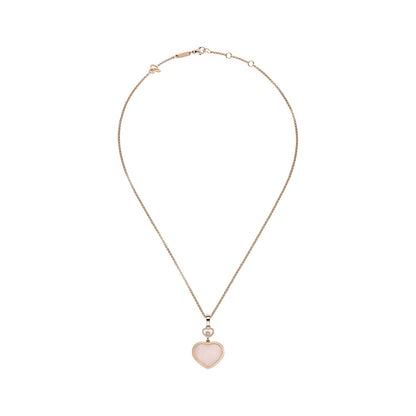 Chopard Happy Hearts pendant in 18k ethical rose gold with moving diamonds and opals, view 3