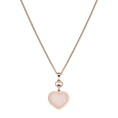 Chopard Happy Hearts pendant in 18k ethical rose gold with moving diamonds and opals, view 4