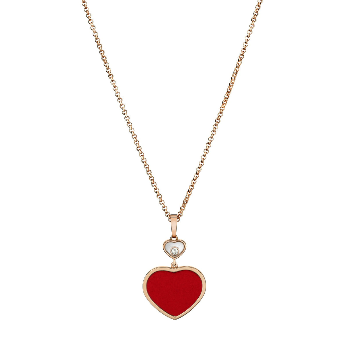 Chopard Happy Hearts pendant in 18k ethical rose gold with moving diamonds