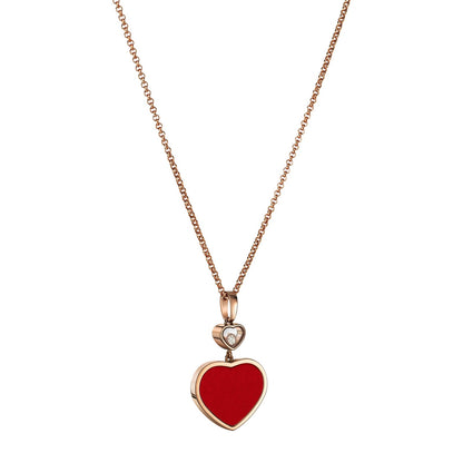 Chopard Happy Hearts pendant in 18k ethical rose gold with moving diamonds view 2