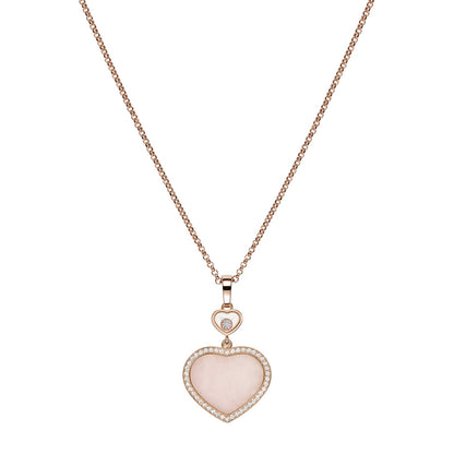 Chopard Happy Hearts pendant in 18k ethical rose gold with moving diamonds and opals