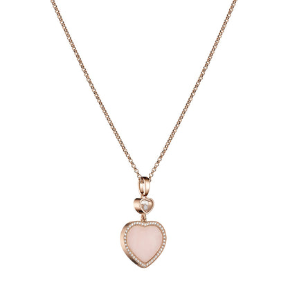 Chopard Happy Hearts pendant in 18k ethical rose gold with moving diamonds and opals, view 2