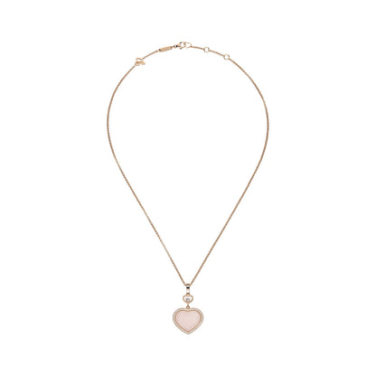 Chopard Happy Hearts pendant in 18k ethical rose gold with moving diamonds and opals, view 3