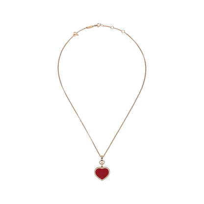 Chopard Happy Hearts pendant in 18k ethical rose gold with moving diamonds, view 3