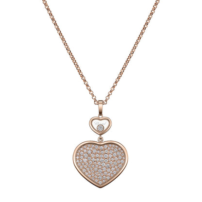 Chopard Happy Hearts pendant in 18k ethical rose gold with moving diamonds