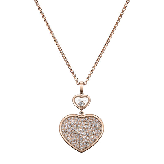 Chopard Happy Hearts pendant in 18k ethical rose gold with moving diamonds