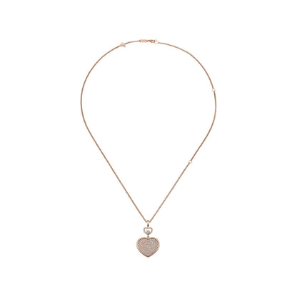 Chopard Happy Hearts pendant in 18k ethical rose gold with moving diamonds, view 3