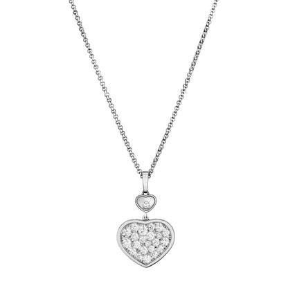 Chopard Happy Hearts pendant in 18k ethical white gold with moving diamonds