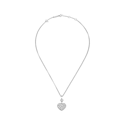 Chopard Happy Hearts pendant in 18k ethical white gold with moving diamonds view 3