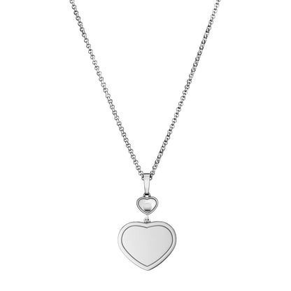 Chopard Happy Hearts pendant in 18k ethical white gold with moving diamonds view 4