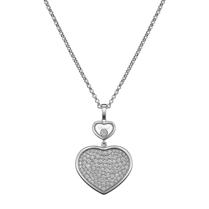Chopard Happy Hearts pendant in 18k ethical white gold with moving diamonds