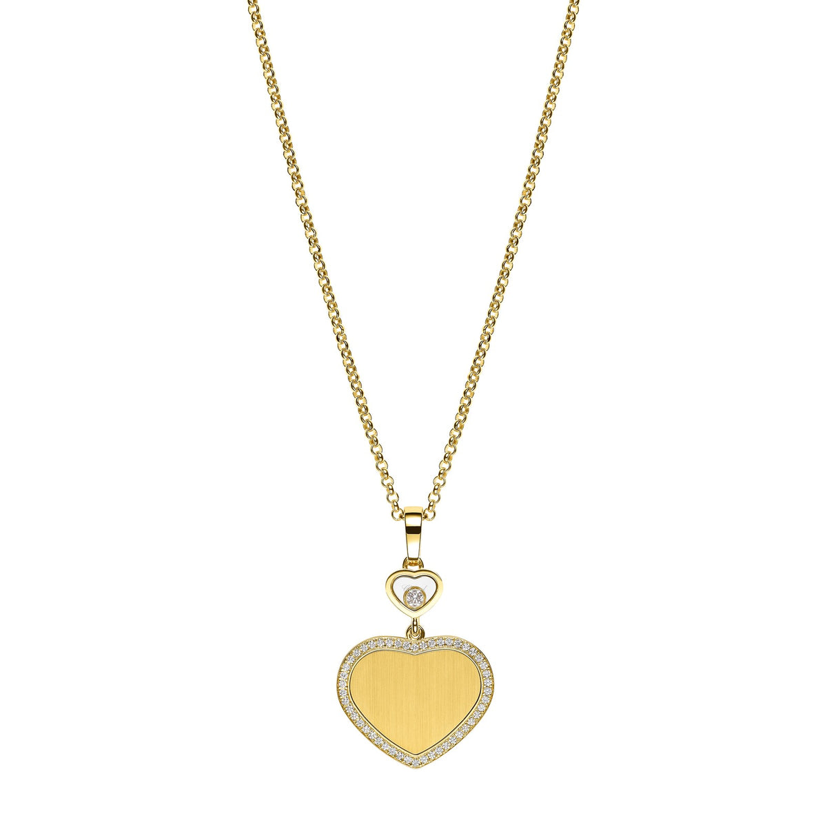Chopard Happy Hearts pendant in 18k ethical yellow gold with moving diamonds