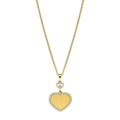 Chopard Happy Hearts pendant in 18k ethical yellow gold with moving diamonds