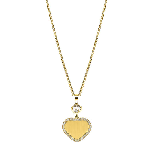Chopard Happy Hearts pendant in 18k ethical yellow gold with moving diamonds