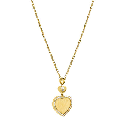 Chopard Happy Hearts pendant in 18k ethical yellow gold with moving diamonds, view 2