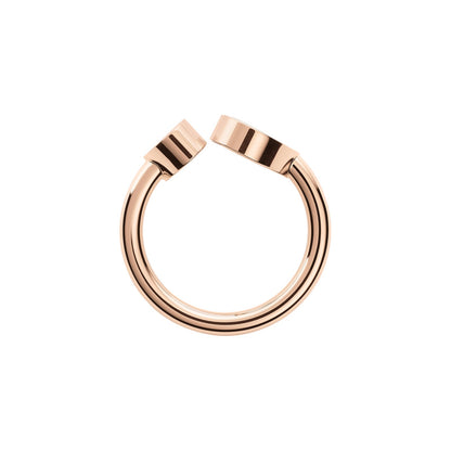 Chopard Happy Hearts ring in 18k ethical rose gold with diamonds and mother of pearl, view 3