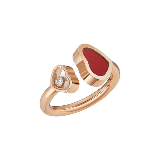 Chopard Happy Hearts ring in 18k ethical rose gold with diamonds