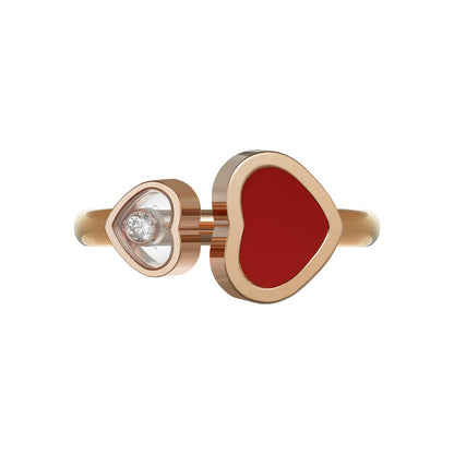 Chopard Happy Hearts ring in 18k ethical rose gold with diamonds, view 2