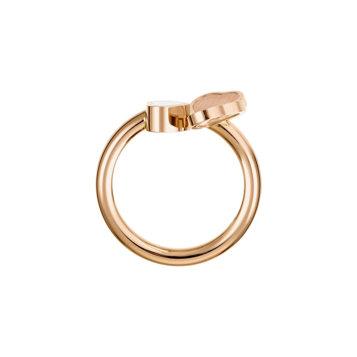 Chopard Happy Hearts ring in 18k ethical rose gold with diamonds, view 3