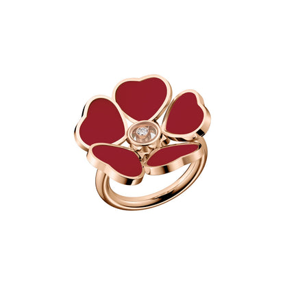 Chopard Happy Hearts ring in 18k ethical rose gold with diamonds