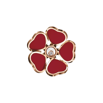Chopard Happy Hearts ring in 18k ethical rose gold with diamonds, view 2