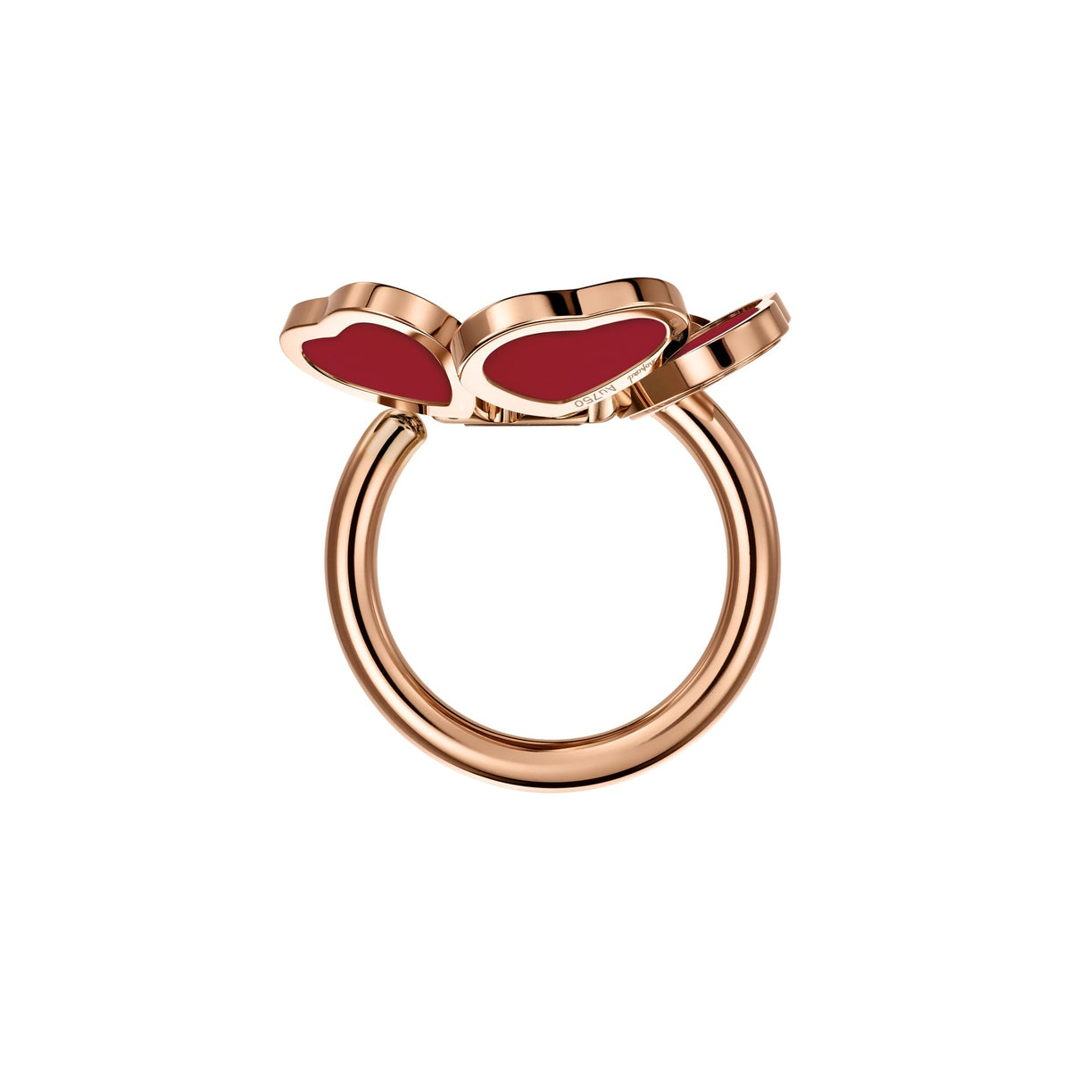 Chopard Happy Hearts ring in 18k ethical rose gold with diamonds, view 3