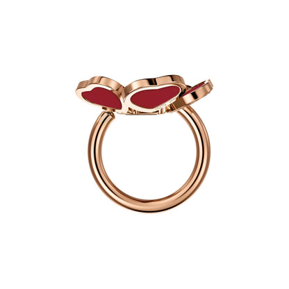 Chopard Happy Hearts ring in 18k ethical rose gold with diamonds, view 3