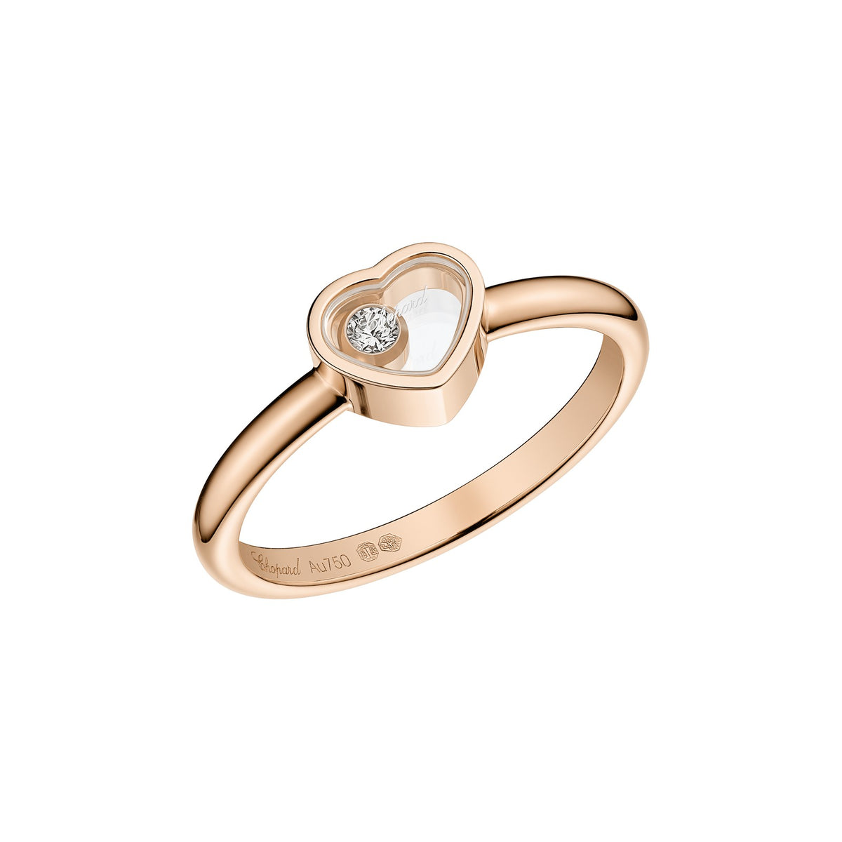 Chopard Happy Hearts ring in 18k ethical rose gold with diamonds