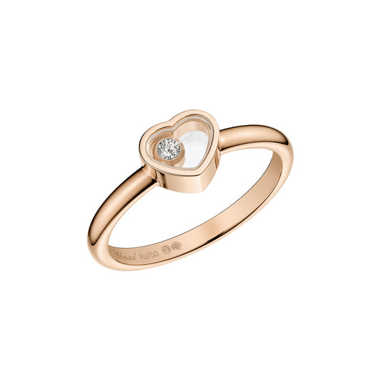 Chopard Happy Hearts ring in 18k ethical rose gold with diamonds