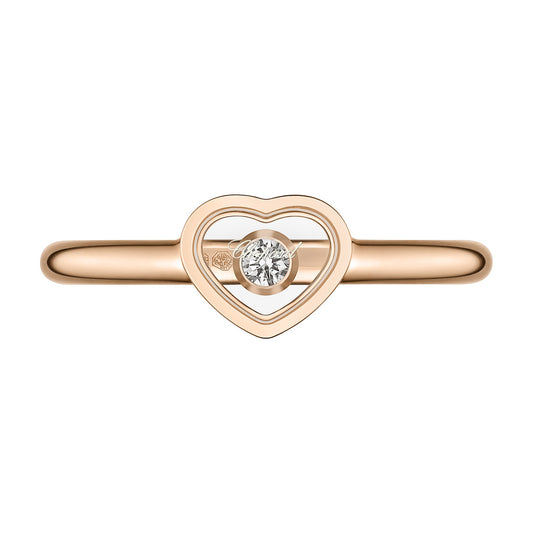 Chopard Happy Hearts ring in 18k ethical rose gold with diamonds, view 2