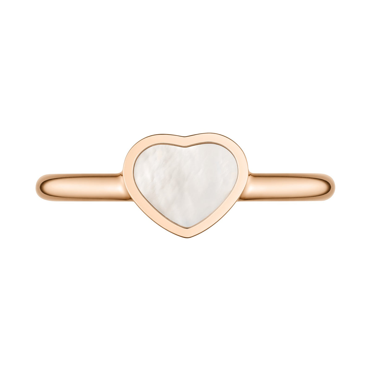 Chopard Happy Hearts ring in 18k ethical rose gold with mother of pearl, view 2