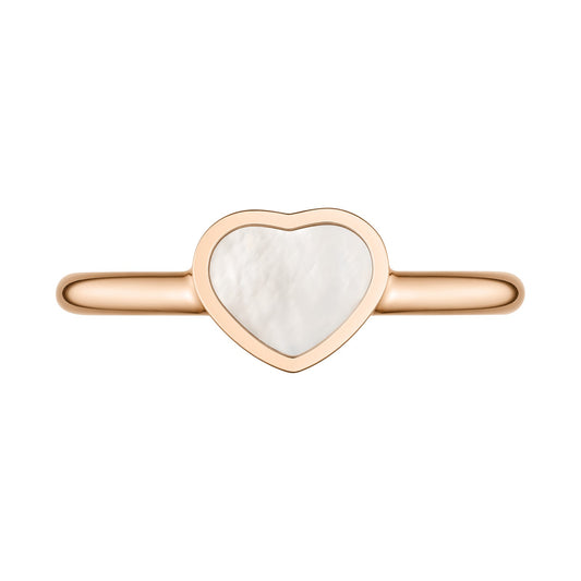 Chopard Happy Hearts ring in 18k ethical rose gold with mother of pearl, view 2