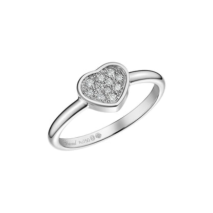 Chopard Happy Hearts ring in 18k ethical white gold with diamonds