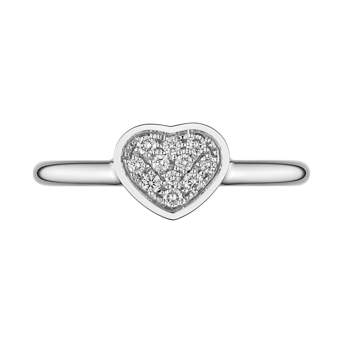 Chopard Happy Hearts ring in 18k ethical white gold with diamonds, view 2