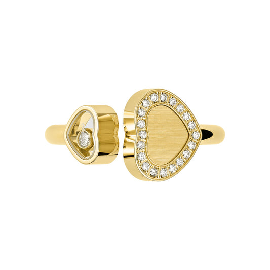Chopard Happy Hearts ring in 18k ethical yellow gold, view 2