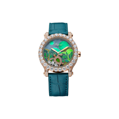 Chopard Happy Sport watch in 18k ethical rose gold with diamonds