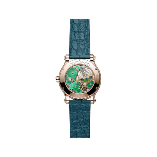 Chopard Happy Sport watch in 18k ethical rose gold with diamonds, view 2