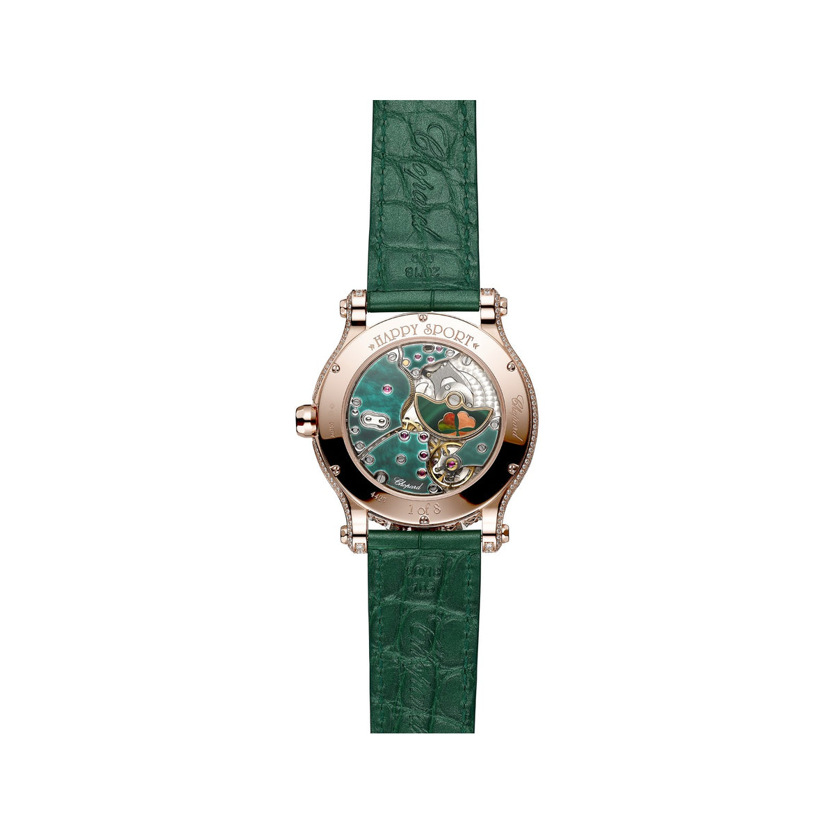 Chopard Happy Sport watch in 18k ethical rose gold with diamonds, view 2