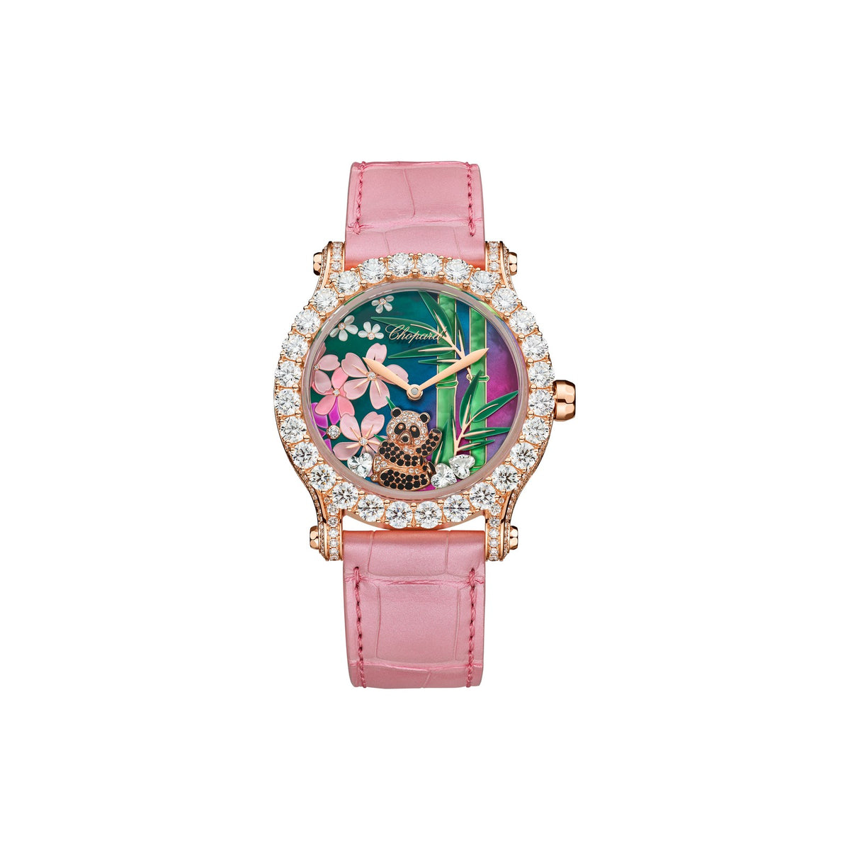 Chopard Happy Sport watch in 18k ethical rose gold with diamonds
