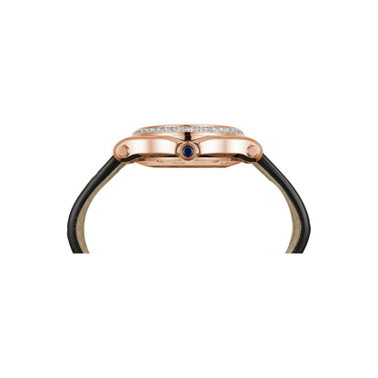 Chopard Happy Sport watch in 18k ethical rose gold with moving diamonds and sapphires, view 3