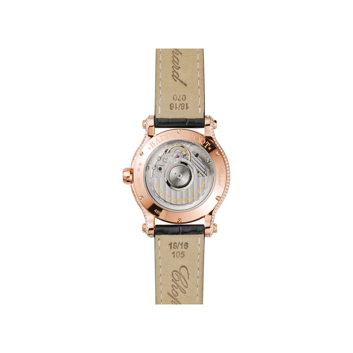 Chopard Happy Sport watch in 18k ethical rose gold, view 2