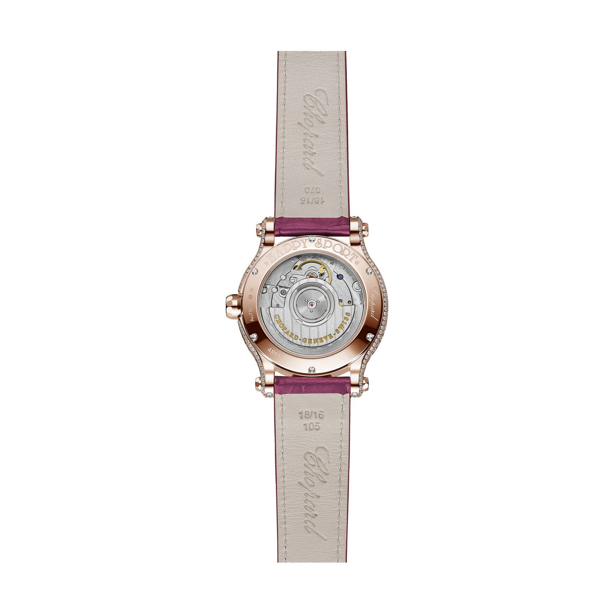 Chopard Happy Sport watch in 18k ethical rose gold, view 2